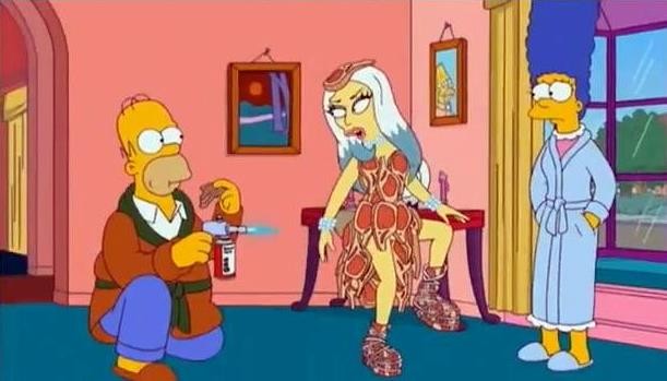 Lady Gaga_Simpsonovci_šaty z mäsa_epizóda_animovaný seriál